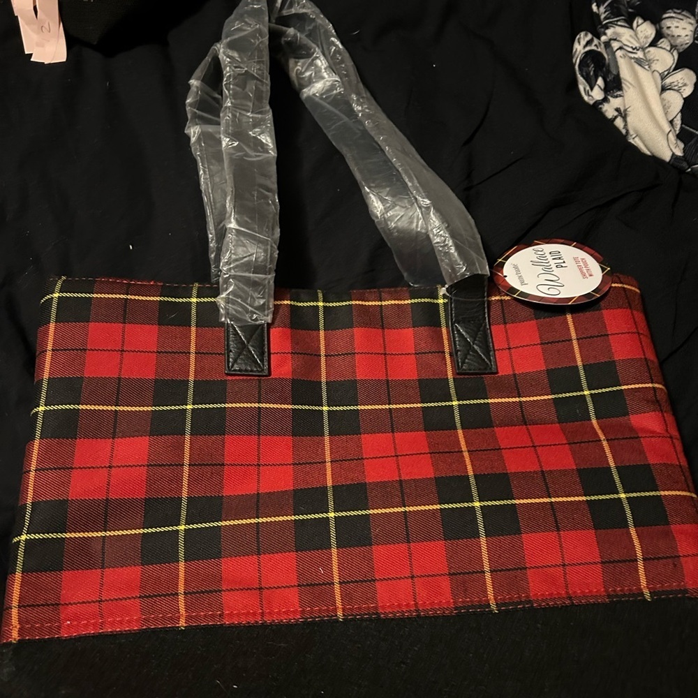 Plaid tote bag